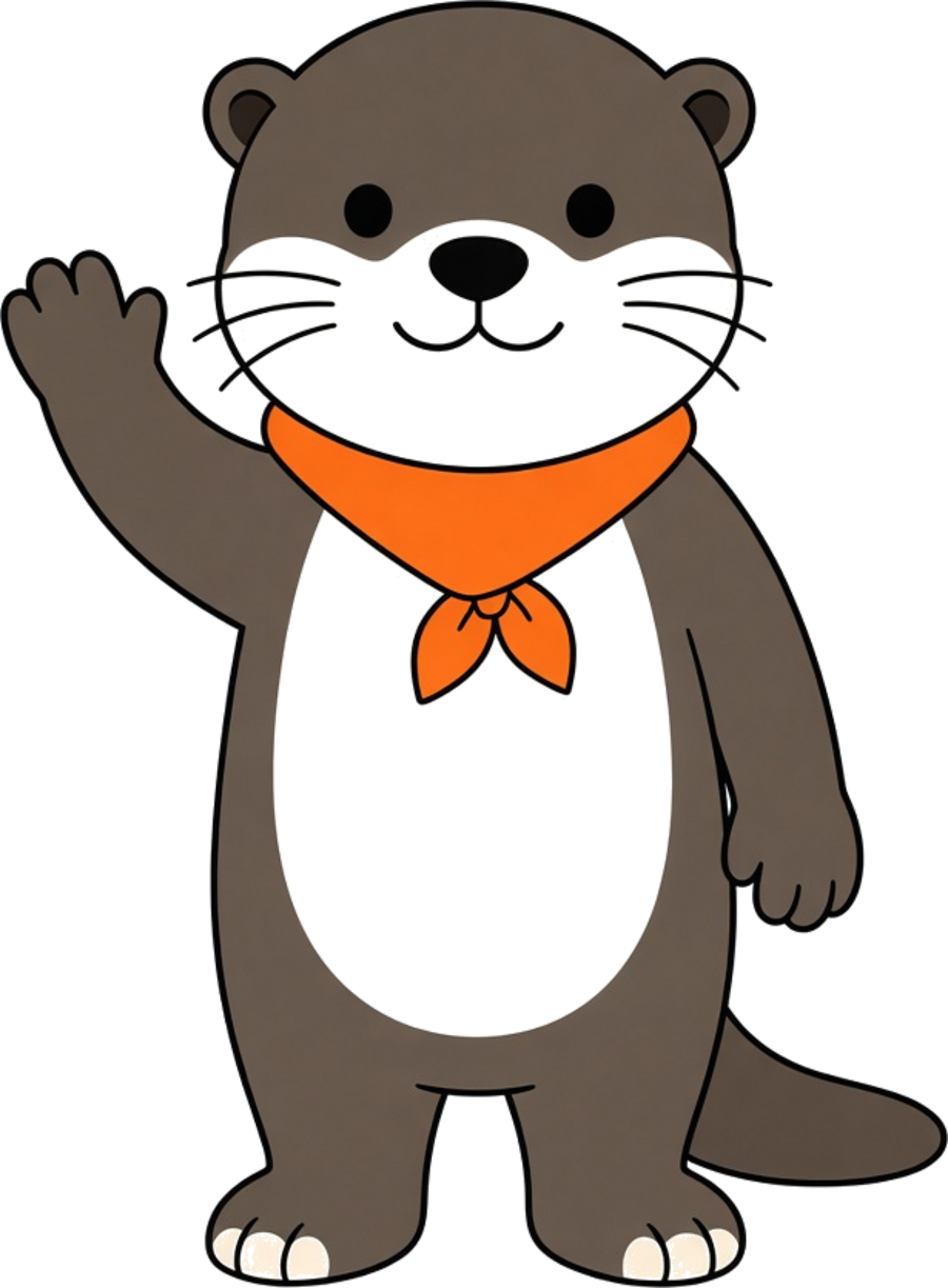 Otto the Otter waving